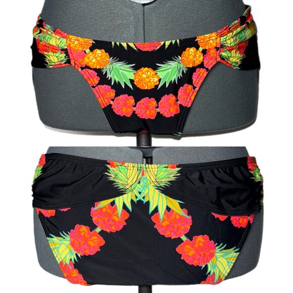 Mara Hoffman bikini bottoms women's size medium in tropical garland black multi - Picture 4 of 16